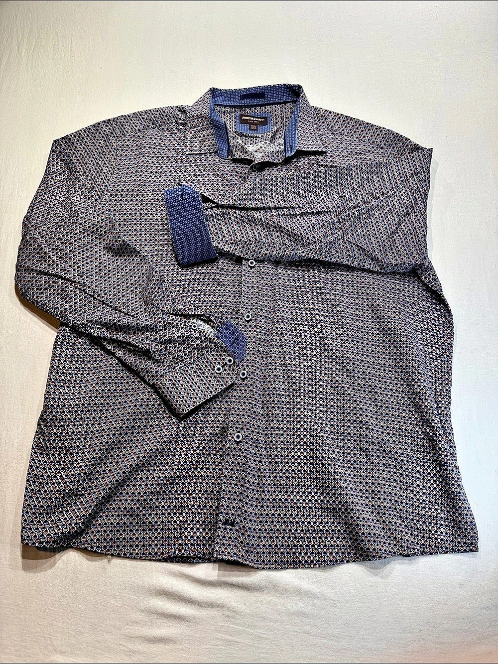 Johnston & Murphy Men's Geometric Cotton Shirt XXL Like New